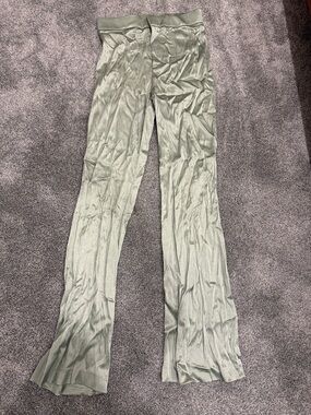 Zara Pale Green Satin Pants